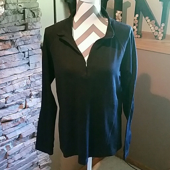 GAP Body Fit Top 3/4 Zip black top size large. Women's size large shirt. - Picture 1 of 4